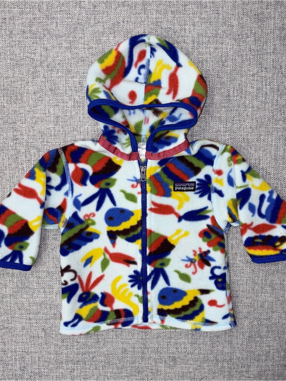 Patagonia Kids Multi-Color Fleece Hoodie size 6m GUC